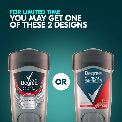 Degree Men Clinical Antiperspirant Deodorant, Sport Strength, 1.7 Ounce (Pack of 4)