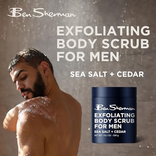 Ben Sherman Exfoliating Body Scrub For Men with Shea Butter Vitamin A and C, Moisturizing Hydrating Body Scrub for Healthy Skin