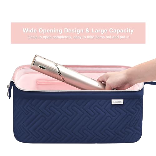 Leudes Hair Tools Travel Bag for Shark Flexstyle Carrying Case Portable Shark Hair Air Wrap Dryer Case Waterproof Dustproof Flat Curling Iron Travel Organizer (Blue)