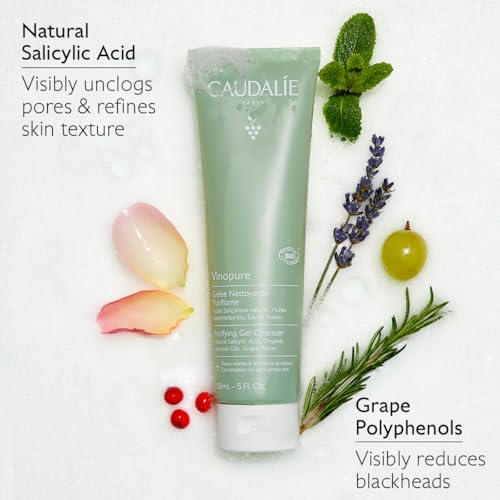 Caudalie Vinopure Salicylic Acid Cleanser, Pore Purifying Gel Cleanser - 150 mL