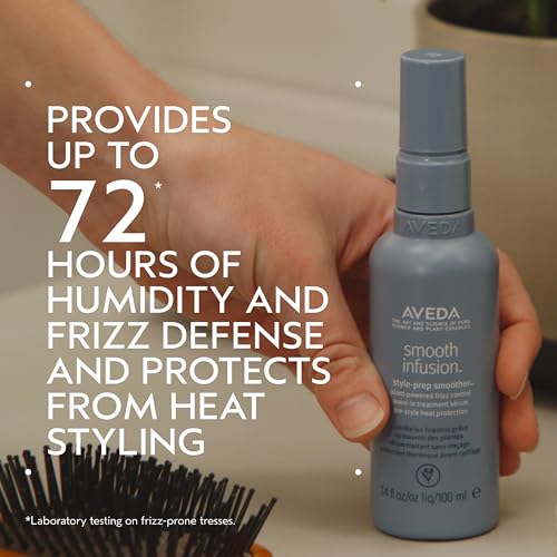 Aveda Smooth Infusion Style-Prep Smoother | Leave-In Anti-Frizz Serum | 72-Hour Frizz Defense & Frizz Control | Heat Protectant | 98% Naturally Derived*