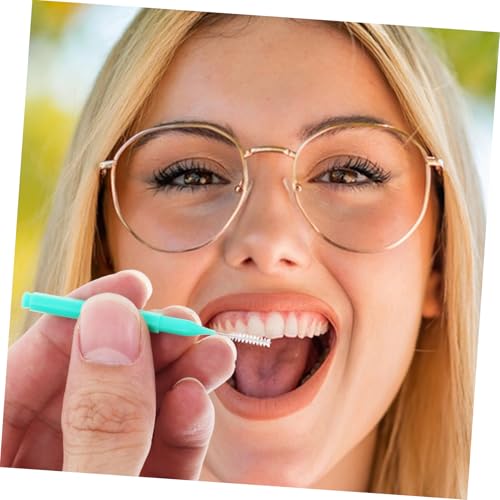 100pcs Interdental Cleaning Brushes Soft Bristled Dental Picks for Plaque Removal Gentle Gums for Braces and Dental Devices Portable Flosser Head