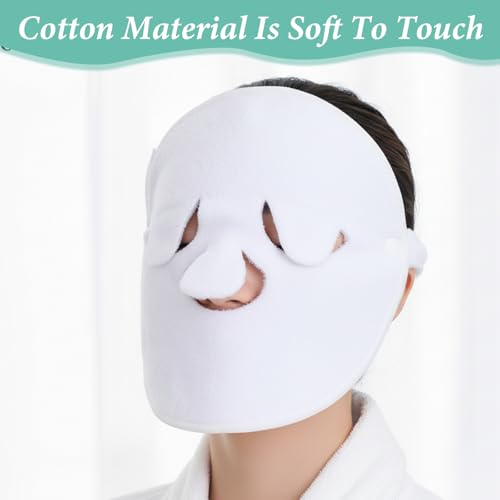 Face Steaming Towel 4 Pack Reusable Facial Steamer Spa Towel 2 in 1 Cold Hot Compress Towels Cotton Face Mask with Headband Beauty Skin Care Spa Towels for Women Girls Beauty Salons Home
