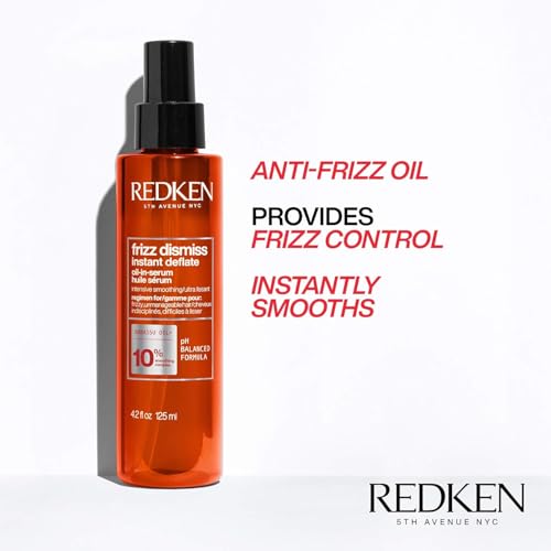 Redken Frizz Dismiss Instant Deflate Sulfate-Free Oil-In-Serum For Frizzy Hair - Enhances Smoothness and Shine With Babassu Oil