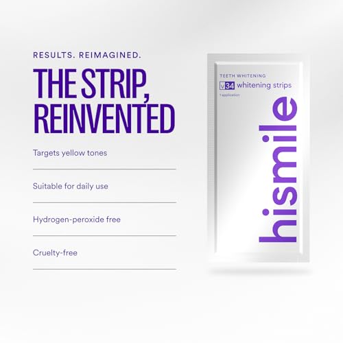 Hismile V34 Whitening Strips, Teeth Whitening Strips, Purple Tooth Whitening, Purple V34 Whitening Strips, Tooth Stain Treatment, Combining Whitening and Colour Correction
