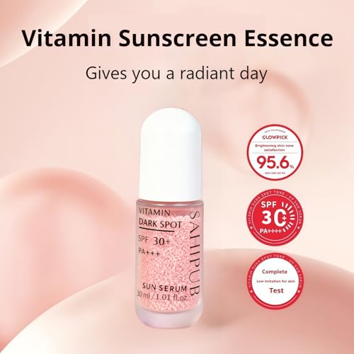 Facial Sunscreen SPF 30 - Hyaluronic Acid + Niacinamide, Vitamin C Antioxidant, Hydrating Moisturizer, Non-Greasy, No White Cast, Broad-Spectrum UV Protection, 1.01 fl oz