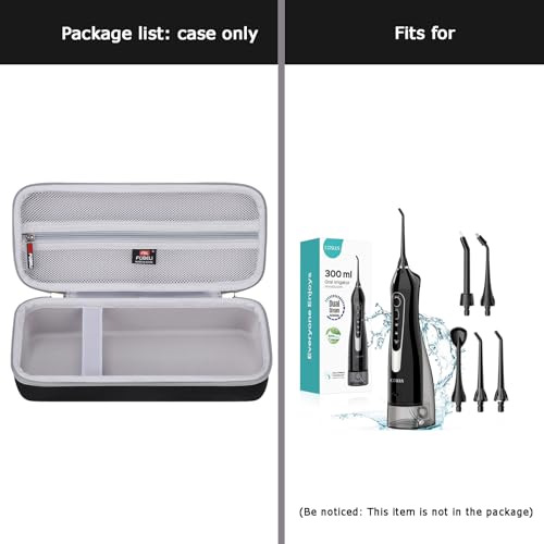 FBLFOBELI Hard Case Replacement for Nicwell/for COSLUS/for Oralfree/for Waterpik WF-02 Water Dental Flosser Cordless (Black)