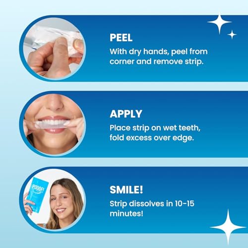 POOOF! by Dr. Bill Dorfman - Dissolving Teeth Whitening Strips, 12% Hydrogen Peroxide for Professional Teeth Whitening, New Improved Formula, Zero Sensitivity Formula, Fresh Mint (10-Day Treatment)