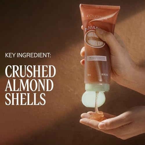 L’Occitane Almond Shower Scrub, 2-In-1 Exfoliating Body Wash with Nourishing Oil Removes Dead Skin Cells & Cleanses for Smooth, Soft & Radiant Skin