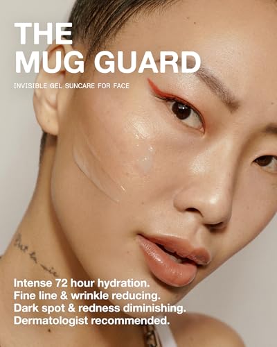 The Mug Guard Gel Sunscreen for Face - Reef Safe, Water-Resistant & Lightweight Sunscreen w/ 72 Hour Hydration - Anti-Aging, Non-Greasy Sunblock Lotion - Fragrance-Free SPF 30 Sun Lotion (2.4 Fl Oz)