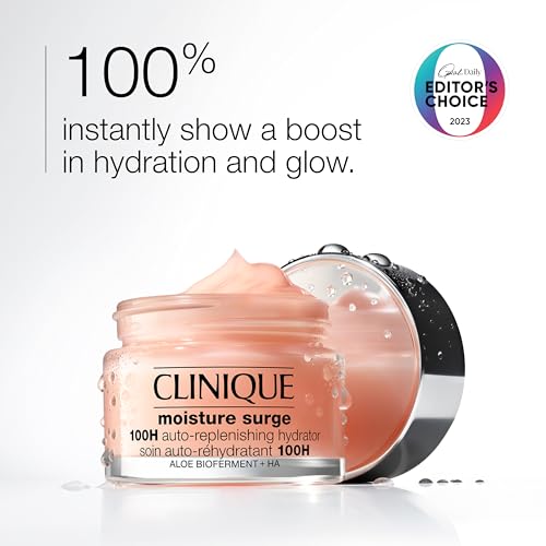 Clinique Moisture Surge 100H Auto-Replenishing Hydrator Oil Free Face Moisturizer | With Hyaluronic Acid, Aloe Bioferment and Vitamins C + E | For All Skin Types | Hydrating + Moisturizing