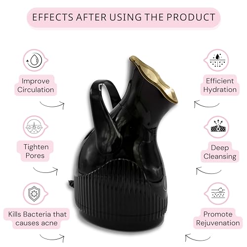 Rude Gal Beauty Facial Steamer for Deep Cleansing & Humidifier - Hot Mist Steamer for Face Spa Day Essential Beauty Product Suitable for Men and Women - Ionic Face Steamer Tool for Skin & Hair Care