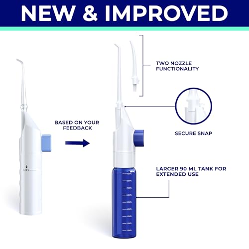ORAVIX Dental Water Flosser, Tonsil Stone Remover, Gentle Oral Irrigator for Sensitive Teeth and Gums, Kids Manual Water Flosser, No Electricity or Batteries