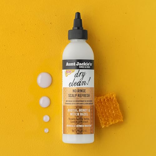 Aunt Jackie's Braid + Twist Collection Dry Clean! No Rinse Scalp Refresh – Detox and Moisturize Scalp with Witch Hazel, Scalposine, Biotin, and Honey – 6 fl oz