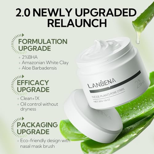 LANBENA Blackhead Remover, Nose Pore Strips for Blackheads, Black Head Remover Mask for Face, Puntos Negros, 30g+60pcs paper