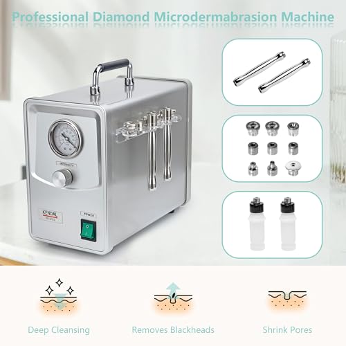 Kendal Professional Diamond Microdermabrasion Machine, Quality Dermabrasion Facial Spray Skin Care Beauty Device with Power Suction PWSF02