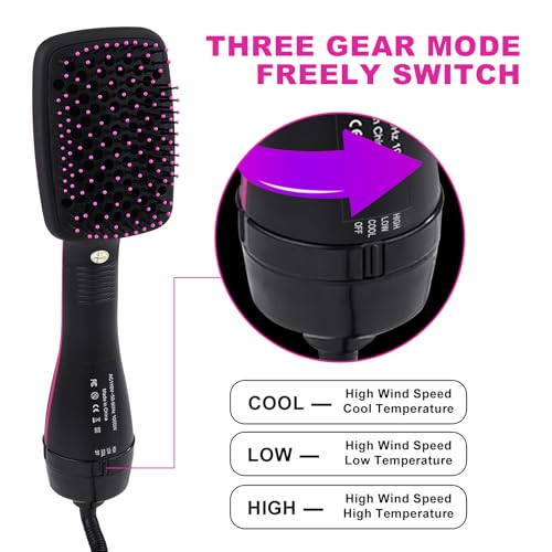 2 in 1 Hair Dryer & Styler, One Step Hair Dryer Brush Straightener, Negative Ion Electric Hot Air Blow Dryer Comb