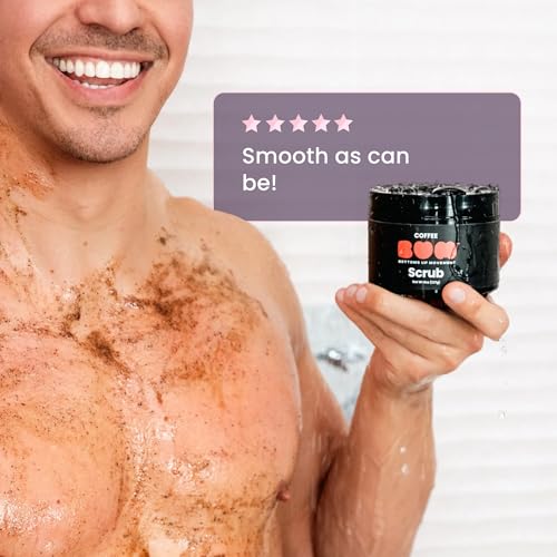 BUM Coffee Sugar Scrub for Body - Coffee Scrub Body Exfoliator with Organic Shea, Coconut Oil, Rosehip, Vitamin E & Jojoba - Moisturizing, Seductively Scented & Subtly Flavored Exfoliant (8 oz)