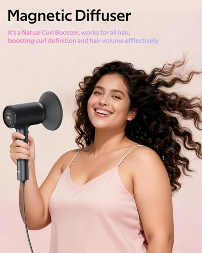 Professional Ionic Hair Dryer for Women with Magnetic Diffuser, mera ProMax, Fast Drying Ions Blow Dryer for Weight Lover, One Button Cooling Mode, cUL Certificate, High Speed Quiet Hair Blower