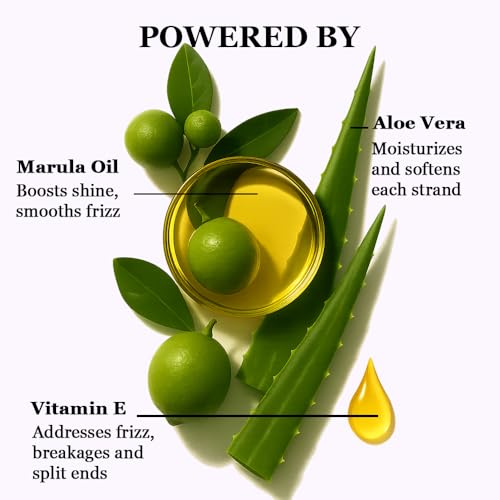 HerStyler Marula Oil Hair Serum - Anti Frizz Serum for Frizzy, Dry and Damaged Hair - Boosts Shine, Straightening - Address Flyaways, Split Ends - 2 Fl Oz (1 Pack)