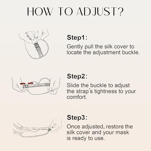 ZIMASILK Adjustable 100% 22 Momme Mulberry Silk Sleep Mask for Sleeping, Filled with Premium Mulberry Silk, Softest & Breathable Blackout Eye Sleeping Mask (Black)