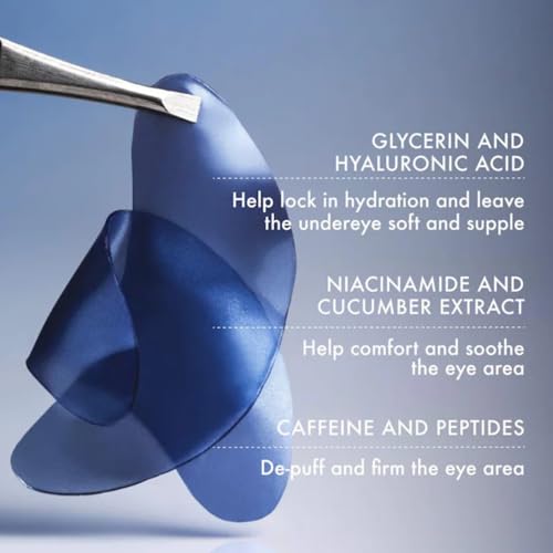 Summer Fridays Jet Lag Under Eye Patches - Hydrating & Depuffing Hydrogel Eye Masks with Caffeine & Peptides to Soothe & Refresh the Undereye Area (6 Pairs)