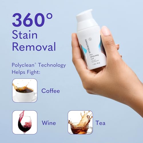Smileactives Teeth Whitening Kit, Complete at Home Teeth Whitening Treatment, Travel Size Tooth Whitening, Stain Remover for White Teeth, Contains Clinical-Grade Hydrogen Peroxide, 30 Day Kit