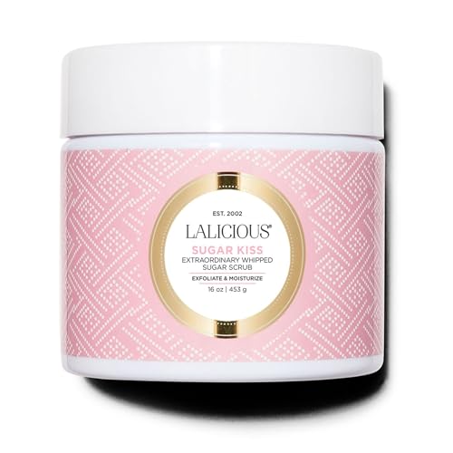 LALICIOUS Extraordinary Sugar Kiss Sugar Scrub for Body, Exfoliating Body Scrubs for Women, Moisturizing Body Exfoliator with Coconut Oil & Honey for Radiant Skin, Zero Greasy, No Parabens - 16oz