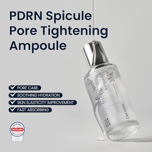 PDRN Spicule Ampoule 1.69 fl oz, Pore-Tightening Serum with 1000ppm Spicules, Centella & Hyaluronic Acid for Sensitive & Acne-Prone Skin | Home Derma Care Treatment, K-beauty Skincare