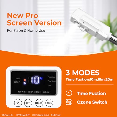 Professional Facial Steamer for Estheticians, Hot Mist & Timer Function, Vaporizador Facial Professional Steamer On Wheels for Home Use & Spa Salon Skin Cleasning