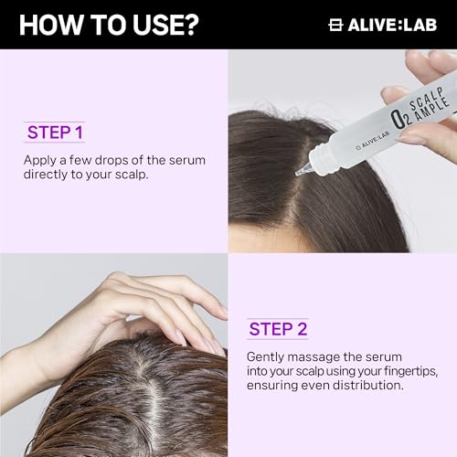 ALIVELAB O2 Scalp Ampoule – Leave-in Anti-Dandruff, Anti-Itch Scalp Care Serum – Soothing & Hydrating Formula for Dry, Flaky Scalp – Promotes Healthy Hair & Reduces Irritation – (2 x 0.85 fl oz)
