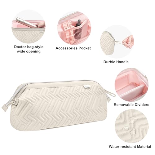 Leudes Hair Tools Travel Bag for Shark Flexstyle Carrying Case Portable Shark Hair Air Wrap Dryer Case Waterproof Dustproof Flat Curling Iron Travel Organizer (Beige)