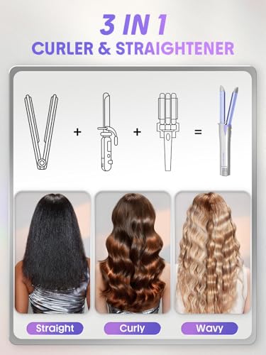 SHEGLAM Hair Cool Lock Airflow Styler, 360° Airflow Styler Curling Iron, Hair Curler with Cooling Air Vents to Lock in Style, 4 Adjustable Temp, Dual Voltage, Fast Straightening