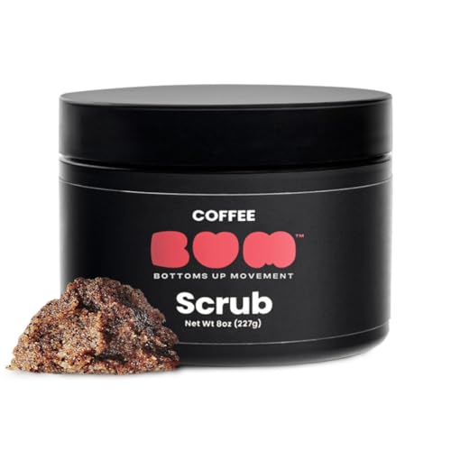 BUM Coffee Sugar Scrub for Body - Coffee Scrub Body Exfoliator with Organic Shea, Coconut Oil, Rosehip, Vitamin E & Jojoba - Moisturizing, Seductively Scented & Subtly Flavored Exfoliant (8 oz)