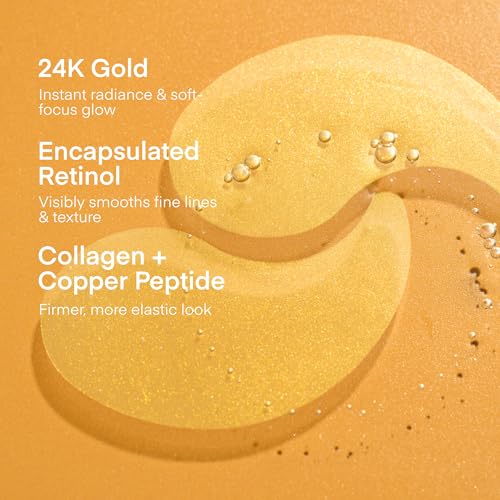 TEREZ & HONOR 24K Gold Retinol Under Eye Patches - 60 Korean Hydrogel Eye Masks with Collagen Peptide for Wrinkles, Dark Circles, Puffy Eyes, Radiance & Firming - Self Care, Gifts for Women and Men