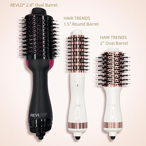 Travel Blow Dryer Brush in one, Dual Voltage 110V-240V Mini Hot Air Brush, Hair Trends Nano Titanium 2 Inch One Step Hair Dryer and Styler Volumizer Oval Shape