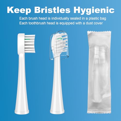 Replacement Brush Heads for WaterPik Sonic-Fusion 2.0 Flossing Toothbrush (SF-03/SF-04) and Sonic-Fusion Flossing Toothbrush (SF-01/SF-02),5 Count White with Covers