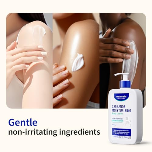matern'ella Ceramide Body Lotion for Dry & Sensitive Skin - Daily Moisturizer with Niacinamide & 4 Ceramides (NG, AP, NP, EOP) 48H Hydration, Fragrance, Paraben, Non-Greasy 17.6 Oz
