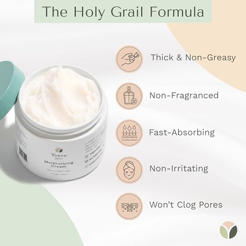 Yobee Body & Face Cream for Dry, Itchy Skin, Eczema & Psoriasis, Dermatologist Formulated, Probiotics, Honey, Turmeric, Vitamins B12 & E, Ceramides, Shea Butter, Fragrance Free, For Kids & Adults