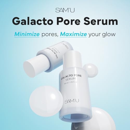 SAM'U Galacto Pore Serum – Pore Minimizing Facial Serum with Galactomyces For Glass Skin – Korean Skin Care, Tightening & Hydrating with AHA, PHA, BHA, Suitable for Acne-Prone Skin – 1.4 Fl. Oz