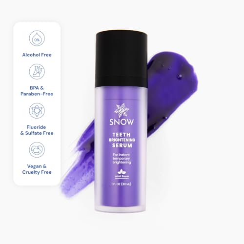 SNOW Teeth Brightening Purple Serum | Gentle & Enamel Safe Instant Brightening for Brighter Smile | Dental Care, Hygiene, & Tooth Care Bright Smile for Events Daily Confidence 2 Month Supply