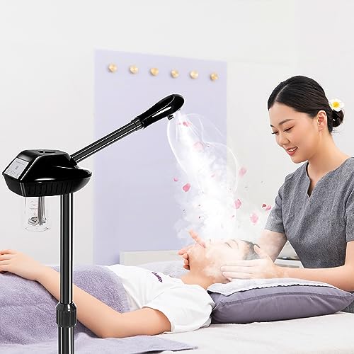 Face Steamer Professional,Steamer for Facial on Wheels,Ozone Face Steamer for Deep Facial Cleansing
