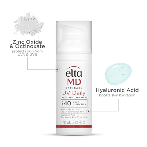 EltaMD UV Daily Face Sunscreen Moisturizer with Zinc Oxide, Daily Face Moisturizer with SPF, Great for Dry, Combination, and Normal Skin