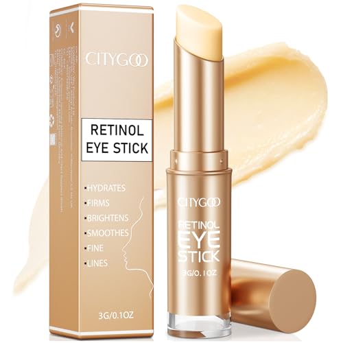 CITYGOO Retinol Eye Stick With Collagen, Hyaluronic Acid For Dark Circle, Under Eye Cream Anti Aging, For Puffiness and Bags Reduces Fine Lines (Retinol Eye Stick, 1pcs)