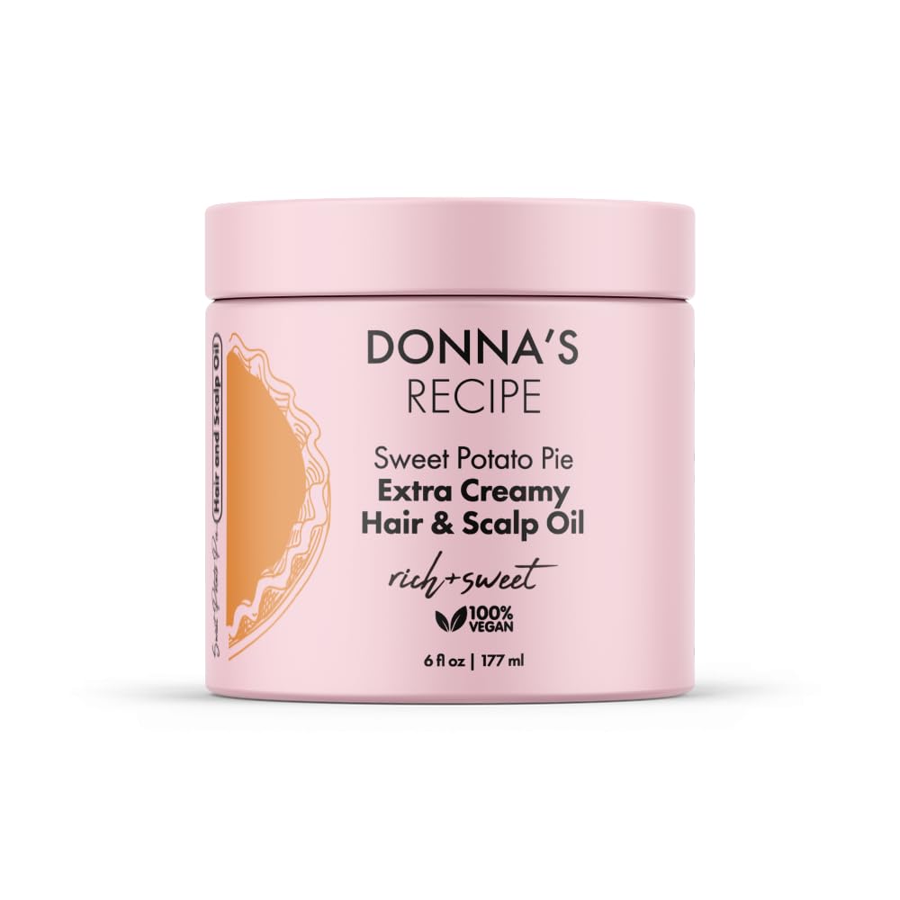 Donna's Recipe by Tabitha Brown Sweet Potato Pie Hair & Scalp Oil – Lightweight, Moisture-Rich, Soothing scalp care with Vanilla & Cinnamon (6 oz)
