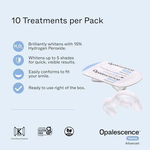 Opalescence GO Home Advanced Teeth Whitening Trays 15% (10 Treatments) Hydrogen Peroxide PF Whitening Prefilled Kit - Developed by Leaders in Professional Whitening 5822-T