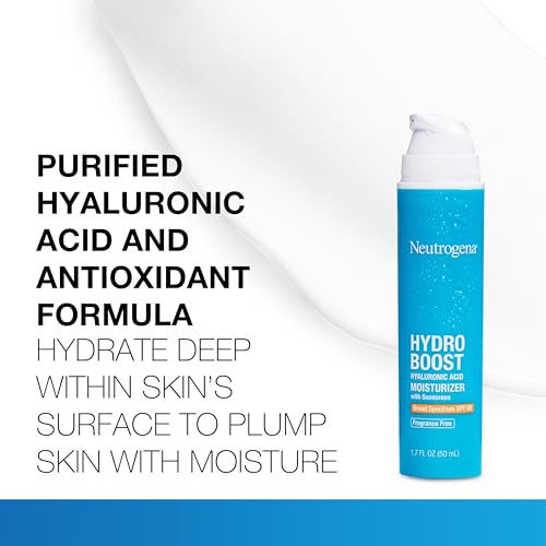 Neutrogena Hydro Boost Hyaluronic Acid Face Moisturizer with Broad Spectrum SPF 50 Sunscreen, Non-Greasy, Fragrance Free Daytime Facial Moisturizer to Hydrate & Soothe Dry Skin, 1.7 fl. oz