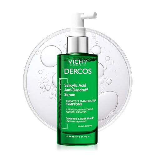Dercos Salicylic Acid Anti-Dandruff Treatment, Scalp Treatment Targets Dandruff Symptoms & Leaves Head Feeling Hydrated & Soothed, Serum Provides Flake & Itch Relief, 3 Fl. Oz.