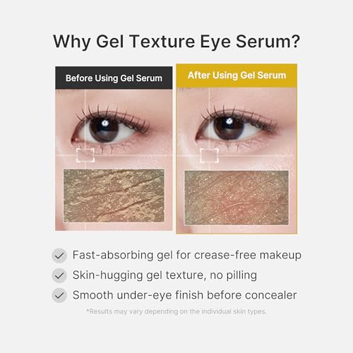 medicube Eye Serum with Kojic Acid Turmeric | All-Day Brightening Eye Gel Serum | Refreshing Eye Care with Vitamin C, Retinol & Caffeine | Hydrating & Cooling Formula | Korean Skincare, 1.01 fl.oz