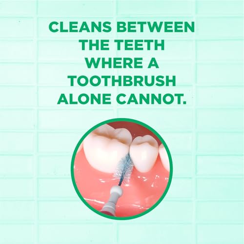 GUM Proxabrush Go-Betweens - Moderate - Interdental Brushes - Soft Bristled Dental Picks for Plaque Removal Health - Safe for Braces & Dental Devices, 15 Count